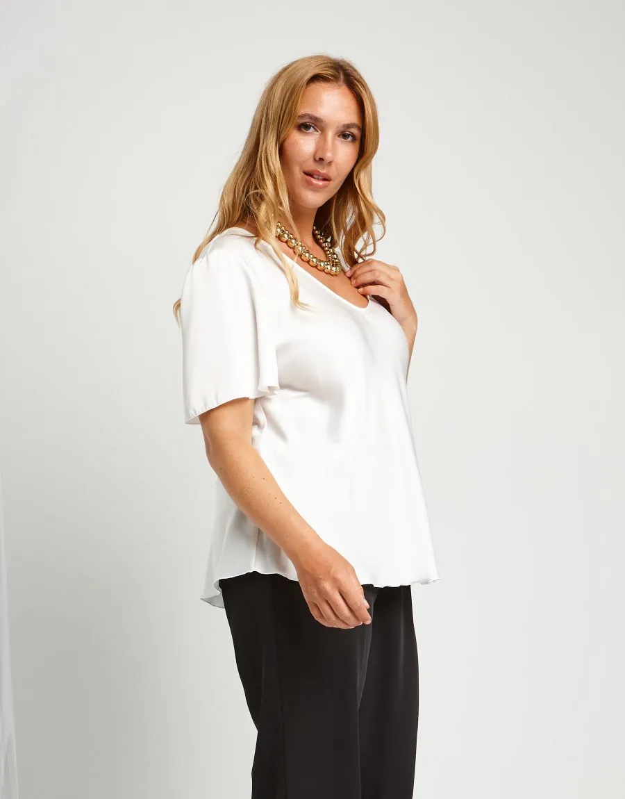 Top in raso sbieco