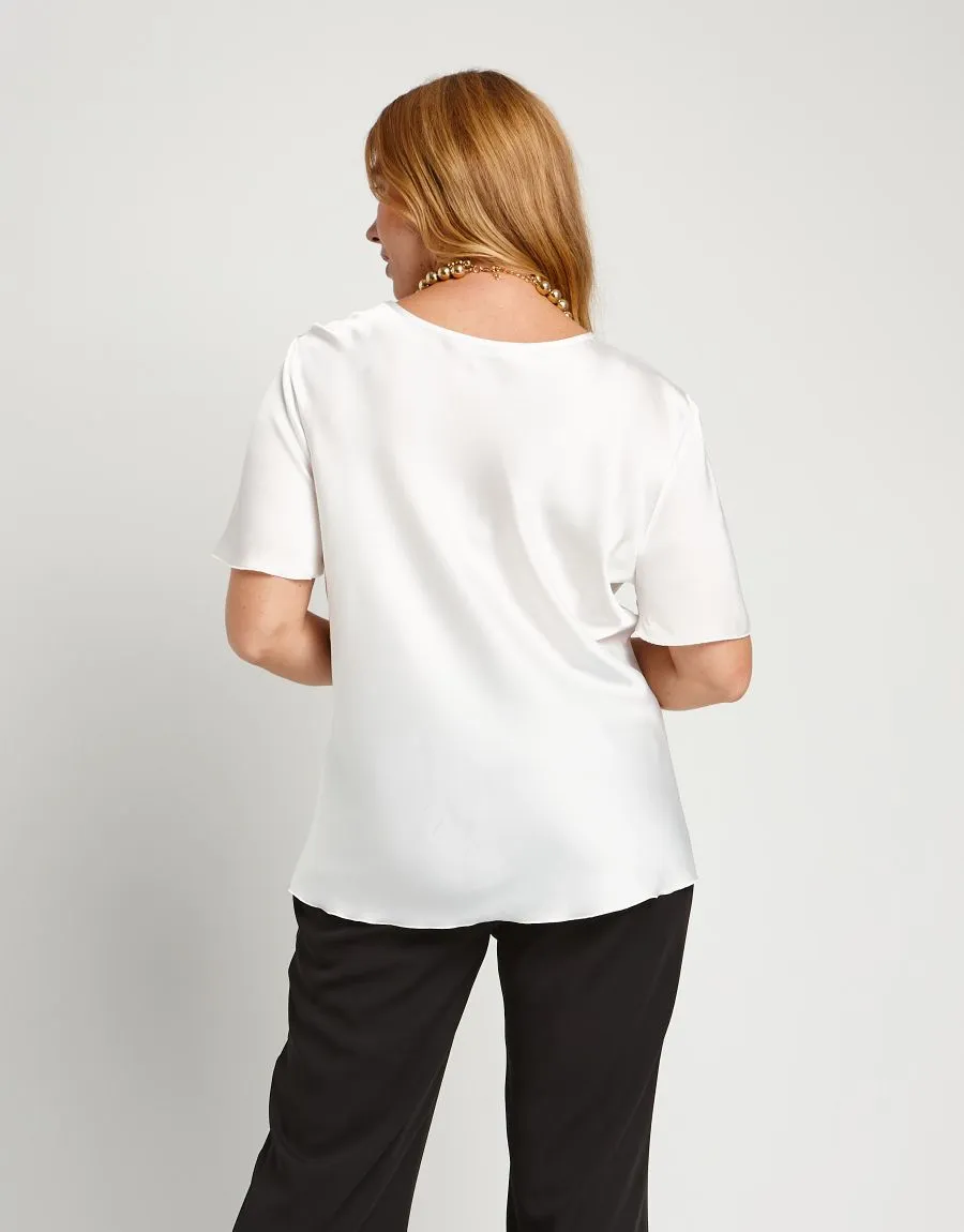 Top in raso sbieco