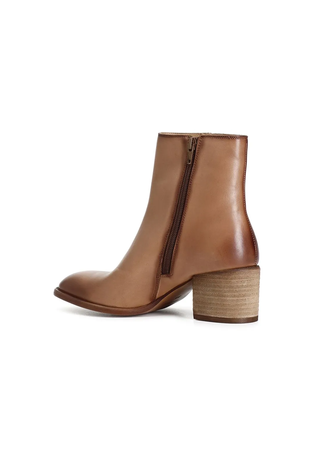 tronchetto donna in nappa con treccia a decoro noce