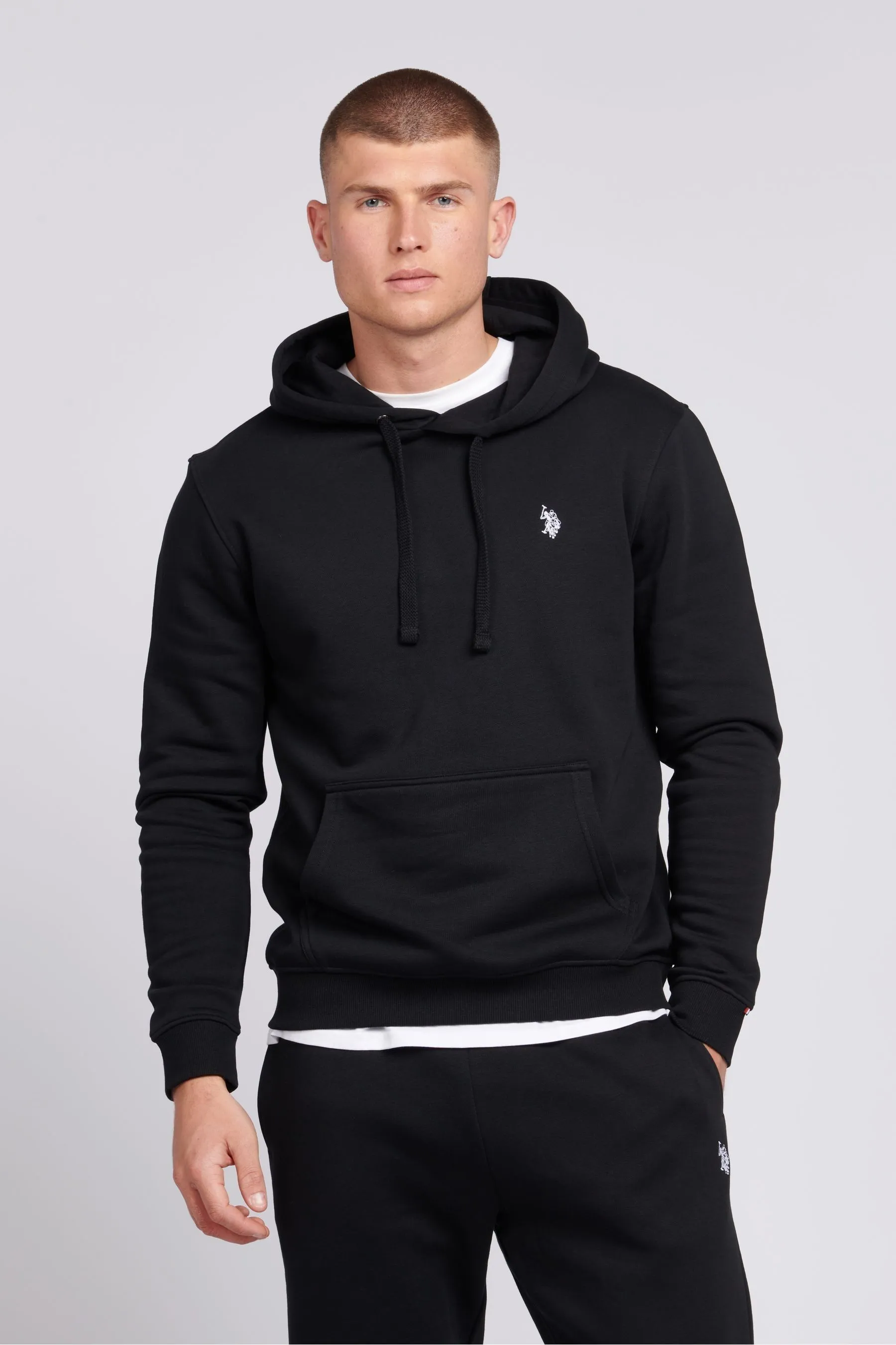 U.S. Polo Assn. Uomo - Felpa con cappuccio e doppio cavaliere vestibilità classica    