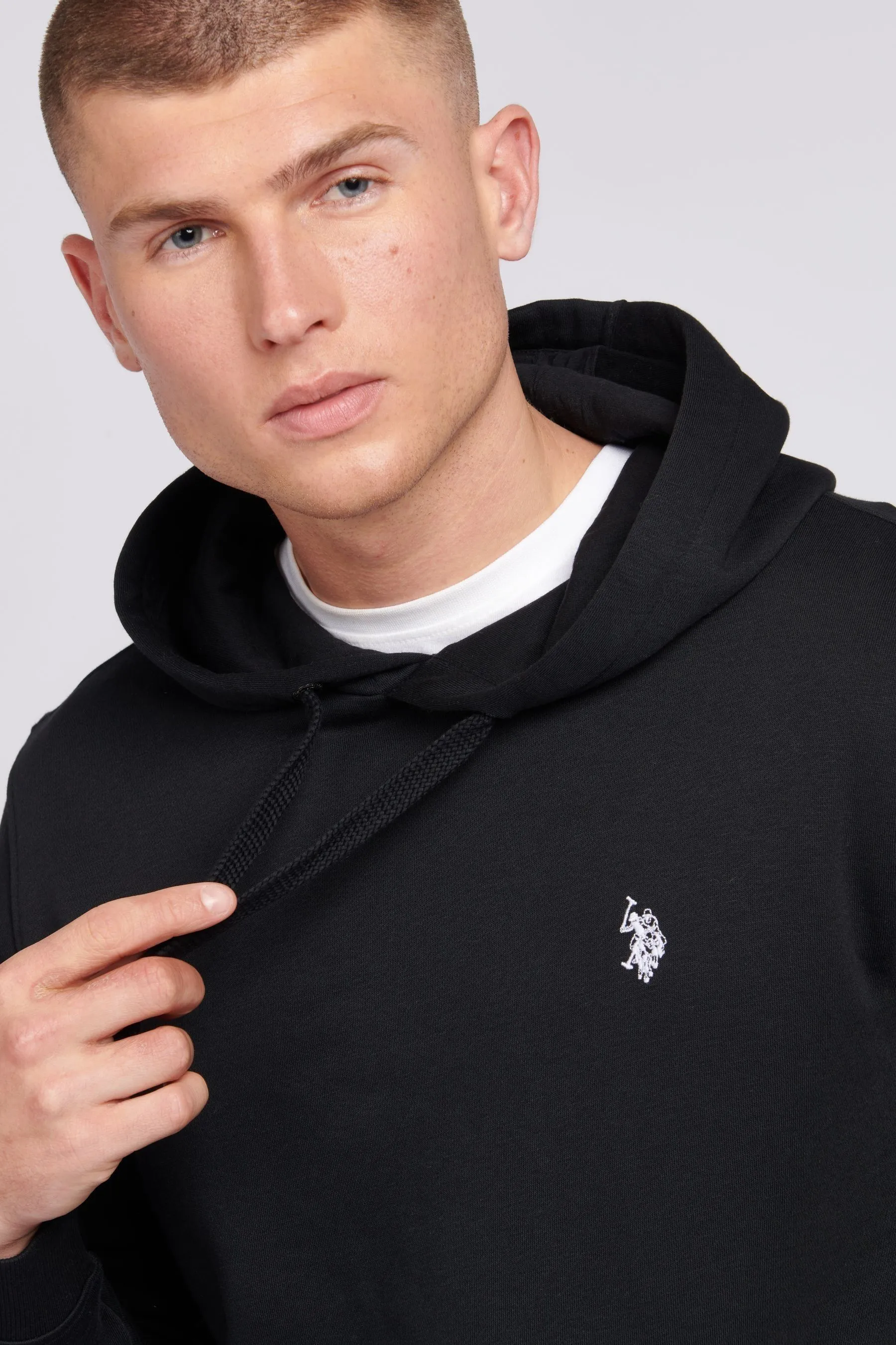U.S. Polo Assn. Uomo - Felpa con cappuccio e doppio cavaliere vestibilità classica    
