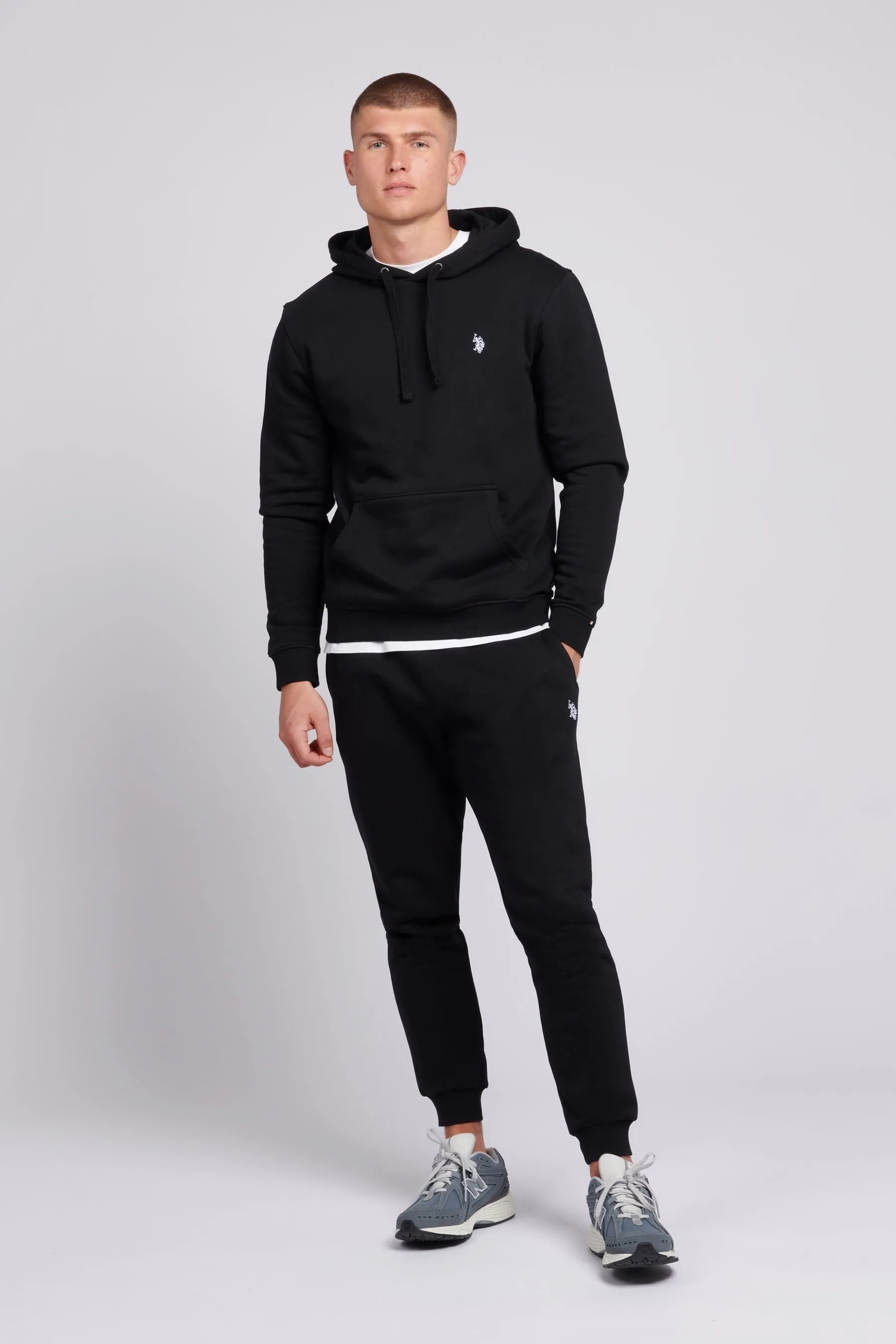 U.S. Polo Assn. Uomo - Felpa con cappuccio e doppio cavaliere vestibilità classica    