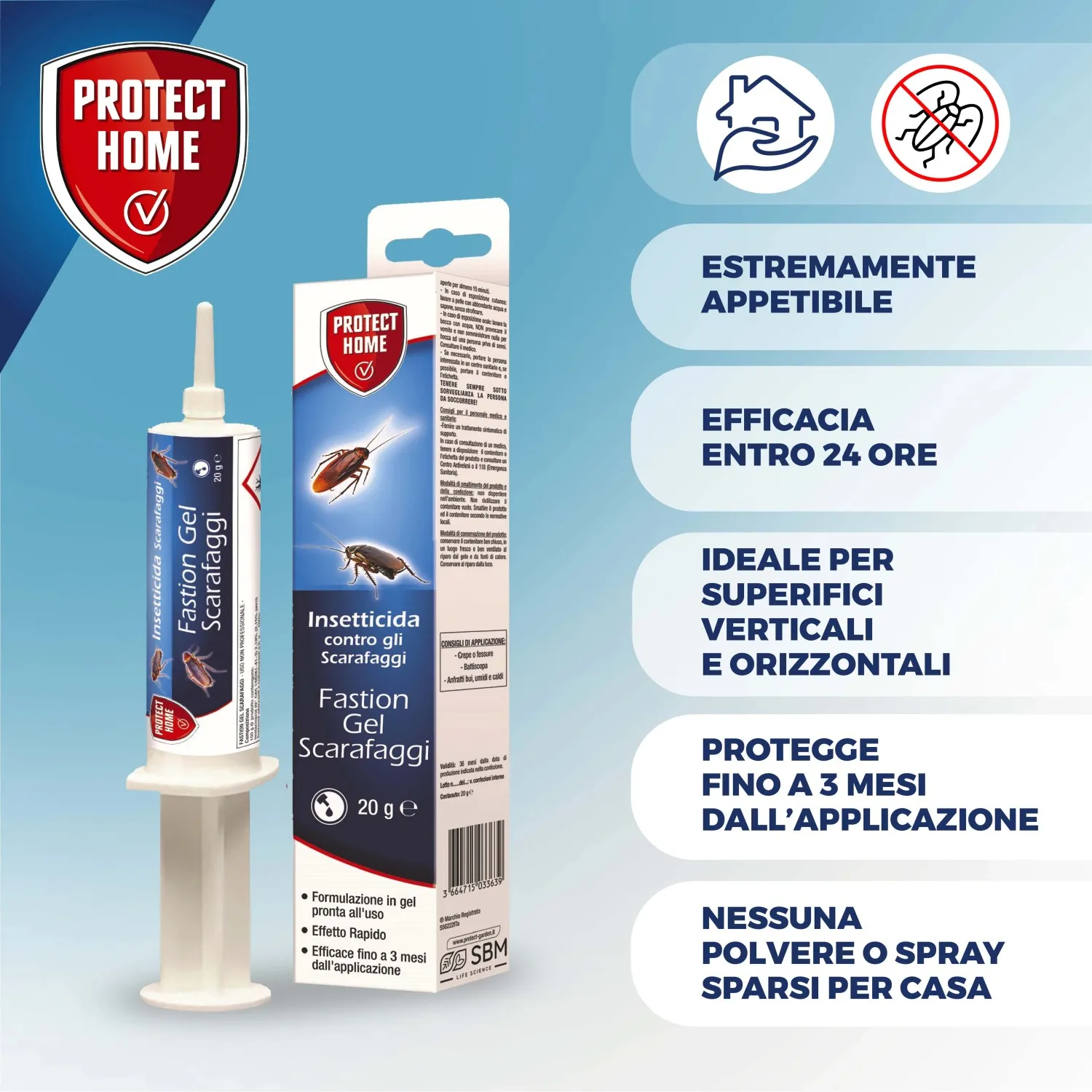 Veleno scarafaggi Protect Home Fastion Gel 20 g