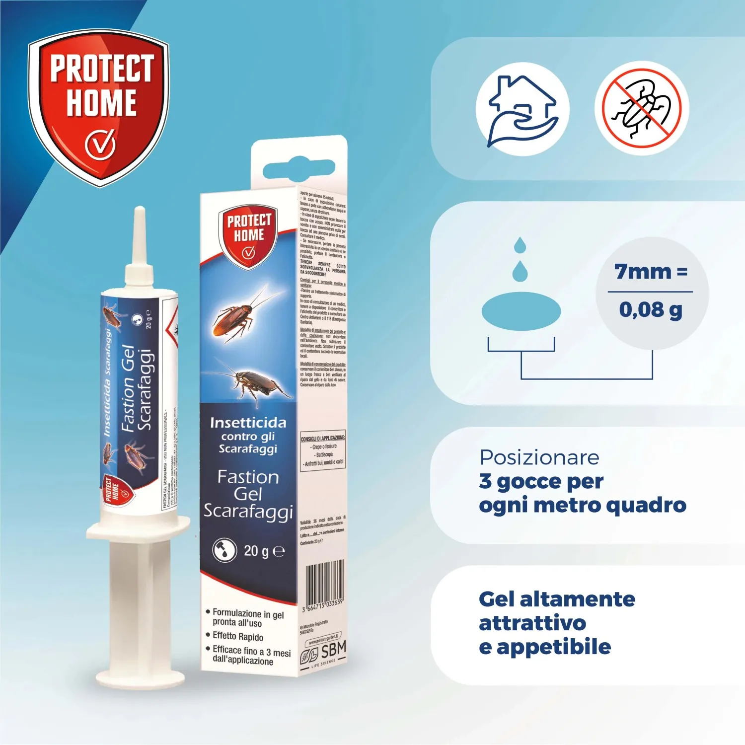 Veleno scarafaggi Protect Home Fastion Gel 20 g