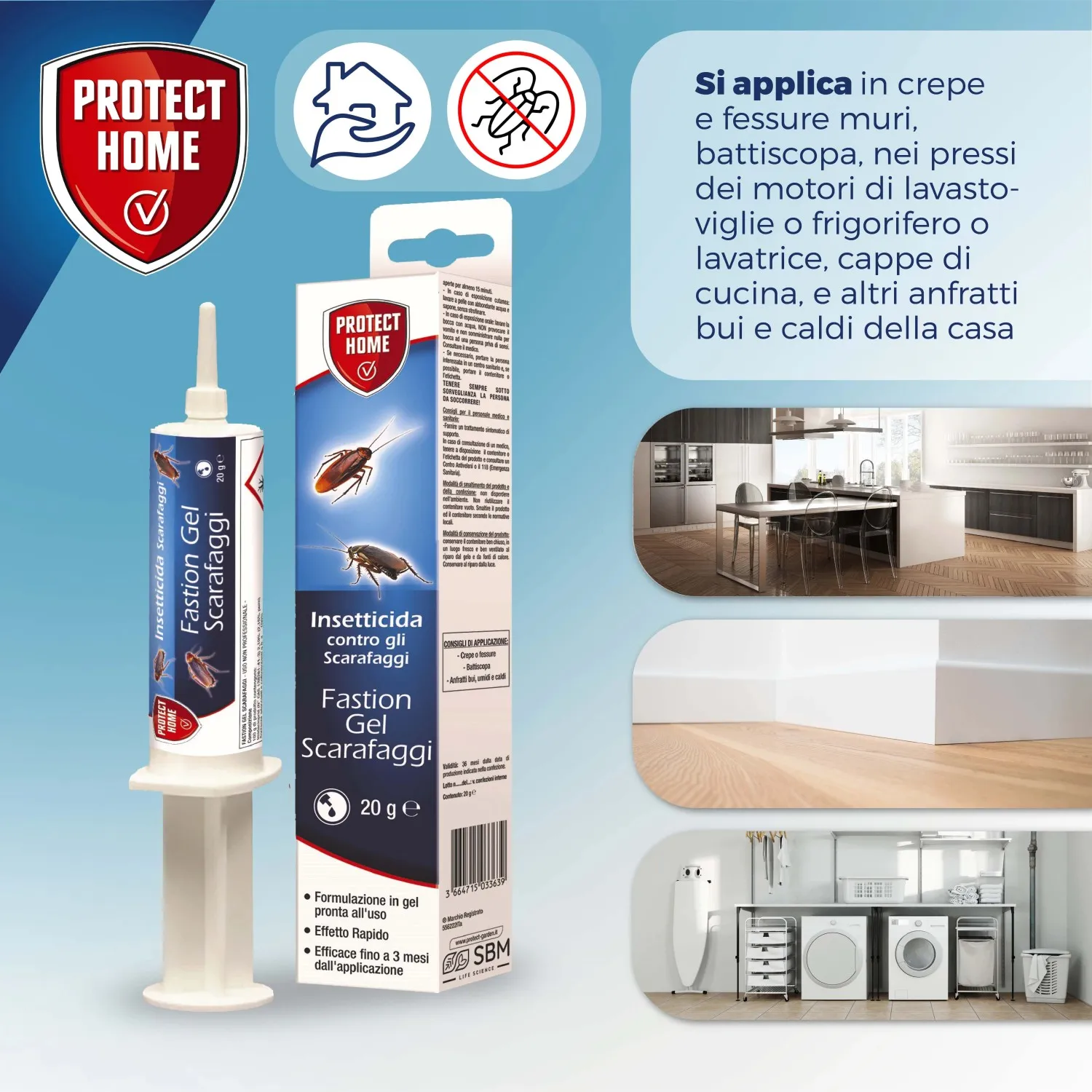 Veleno scarafaggi Protect Home Fastion Gel 20 g