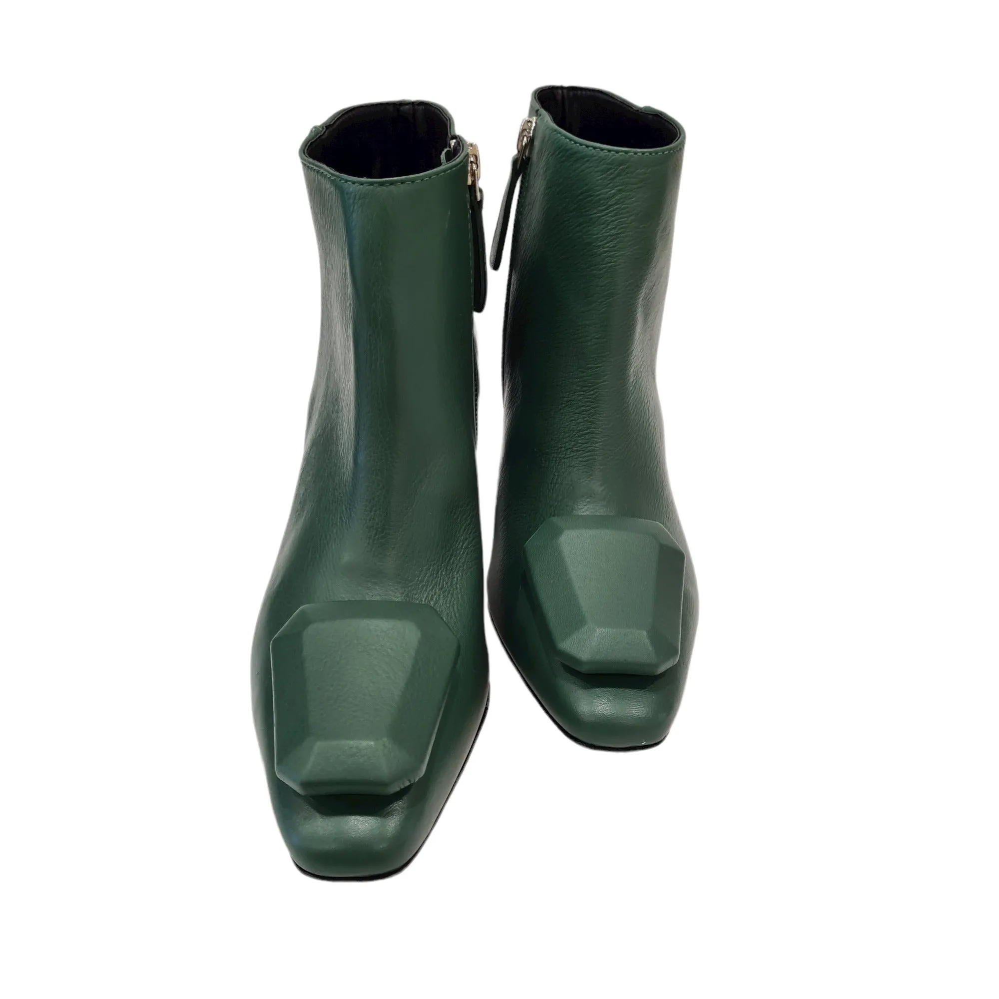 Vicenza Tronchetto tacco alto 7 cm pelle Verde accessorio placca Verde rif. 94