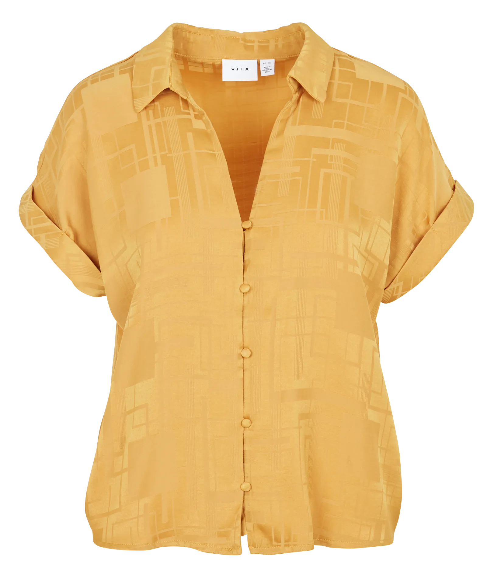  VILA   MIEL - Camicia collo classico dritta | Giallo