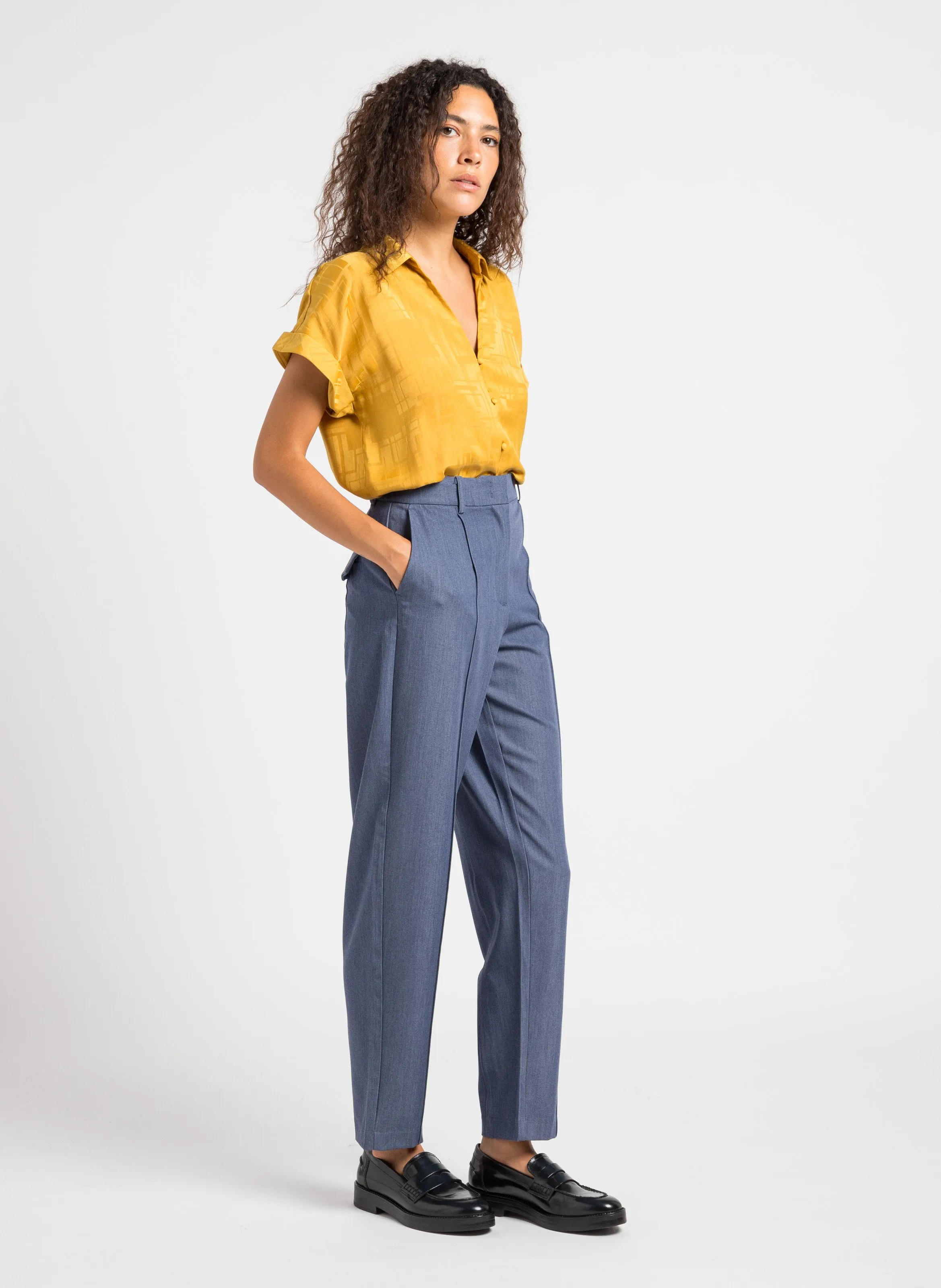  VILA   MIEL - Camicia collo classico dritta | Giallo