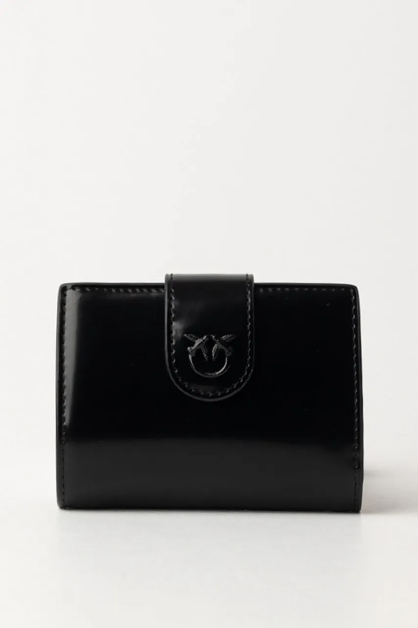 Wallet in pelle lucida NERO LIMOUSINE BLOCK COLOR