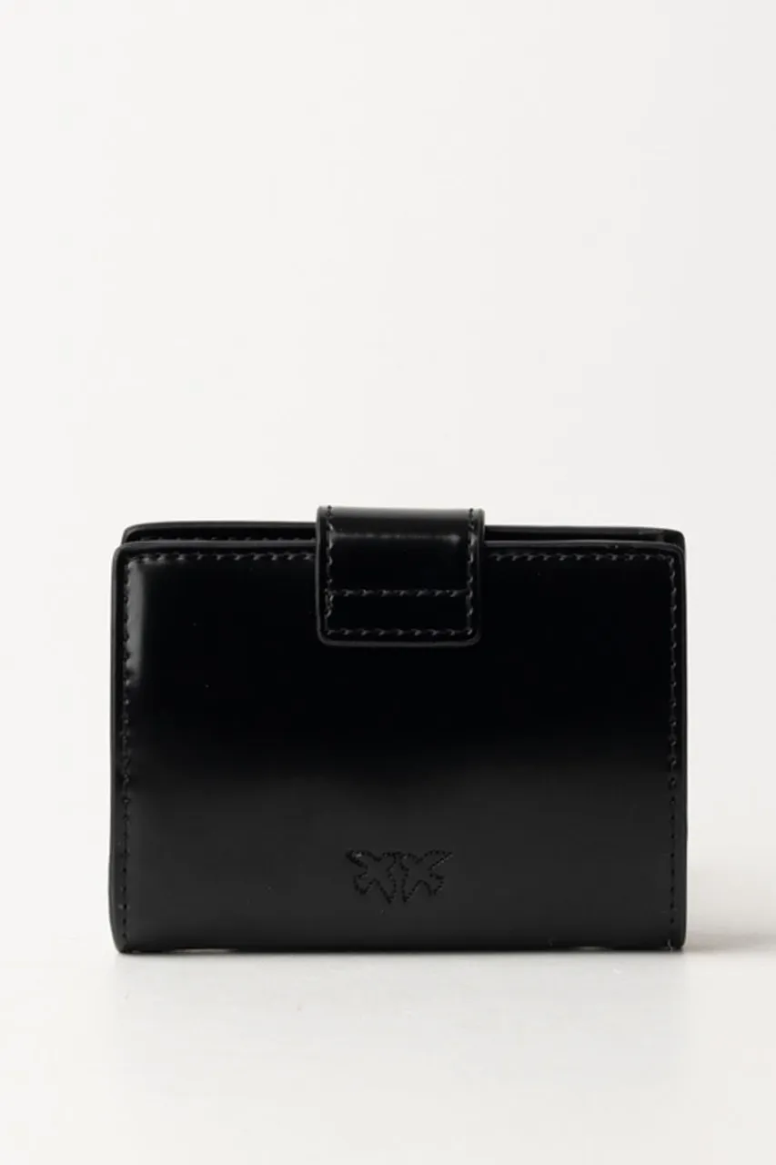 Wallet in pelle lucida NERO LIMOUSINE BLOCK COLOR