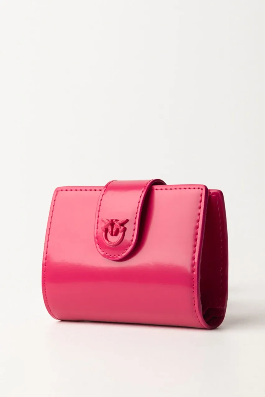 Wallet in pelle lucida PINK PINKO-BLOCK COLOR