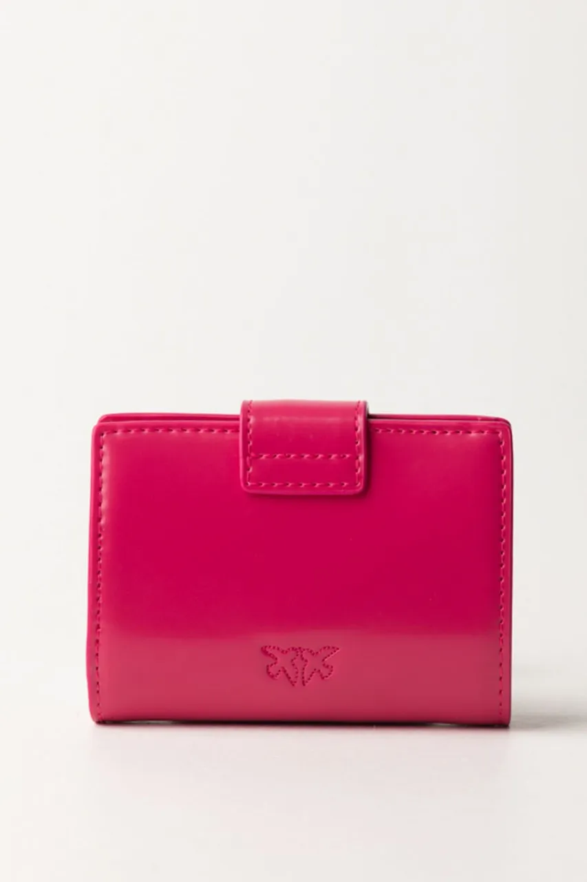 Wallet in pelle lucida PINK PINKO-BLOCK COLOR