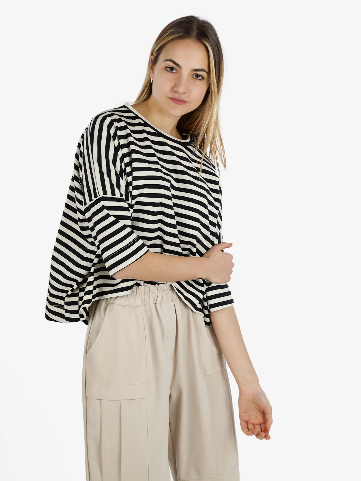 Wendy Trendy T-shirt femme rayé oversize