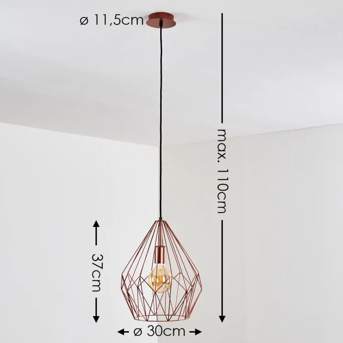 Zarembo Lampada a Sospensione Ramato, 1-Luce